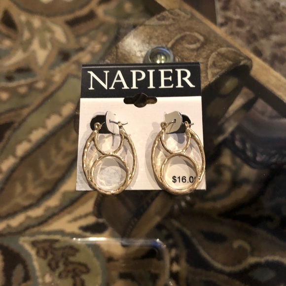 Napier Silver-Tone Open C Hoop Clip-On Earrings